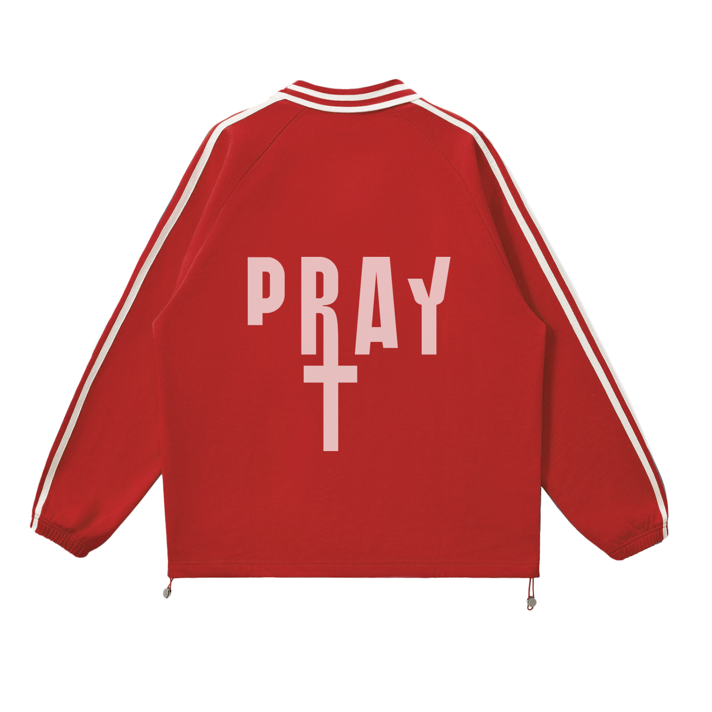 Pray S7 Contrast Striped Lapel Collar Sweatshirt