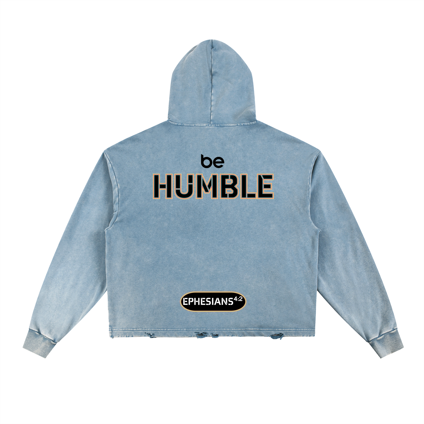 Be Humble S1 Vintage Washed Frayed-Hem Hoodie