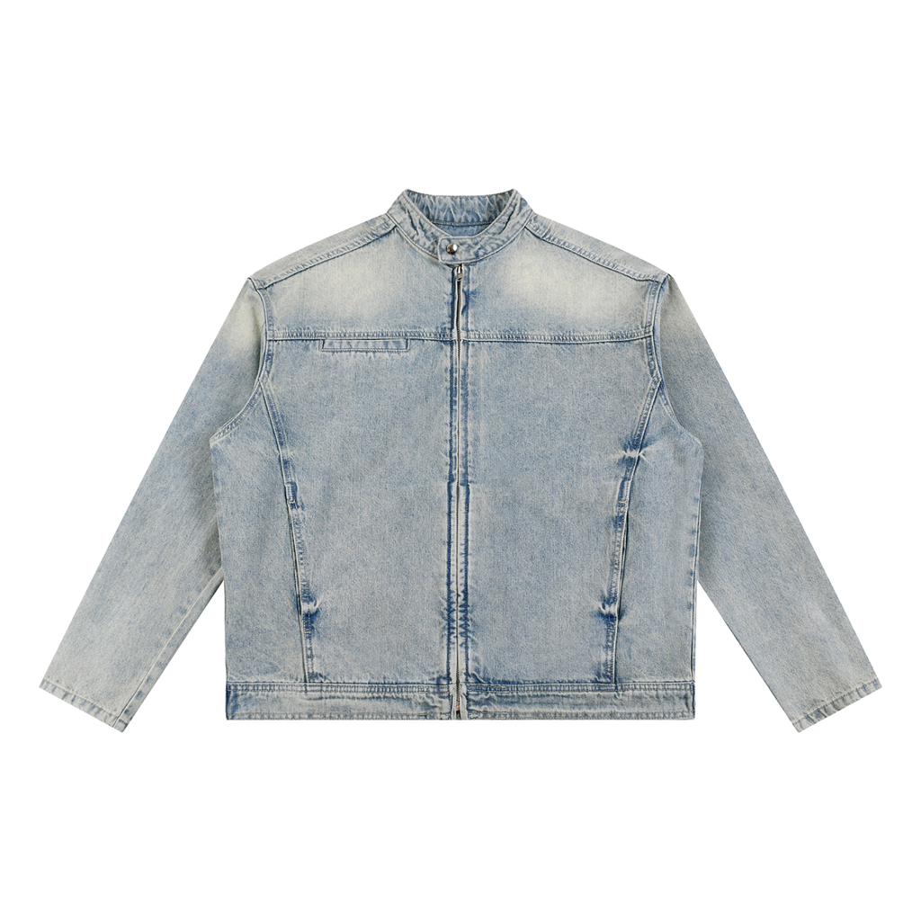 Be Humble S1 Vintage Wash Zip Denim Jacket
