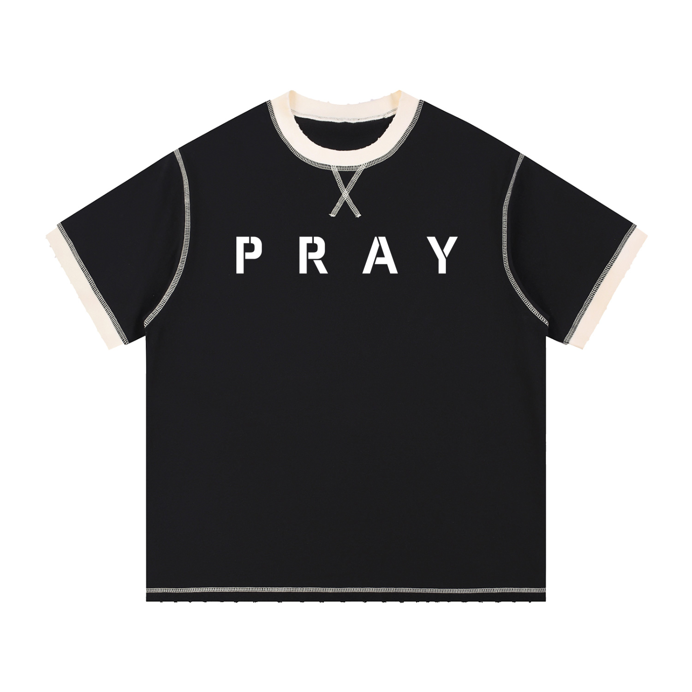 Pray S5 Contrast-Stitched Cotton T-Shirt