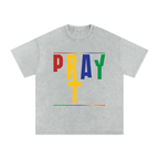 Pray S7 Snow Washed Oversized Cotton T-Shirt