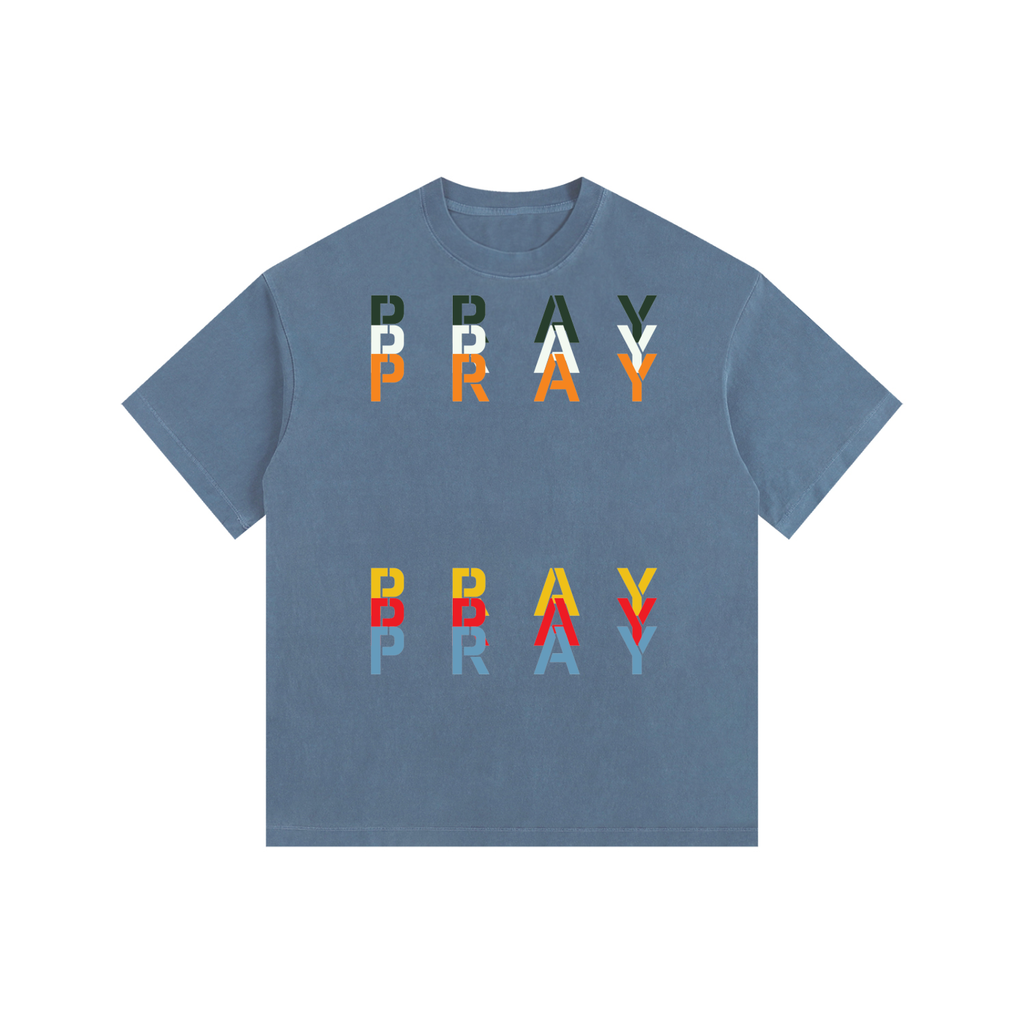 Pray S5 Vintage Washed Oversized Cotton T-Shirt