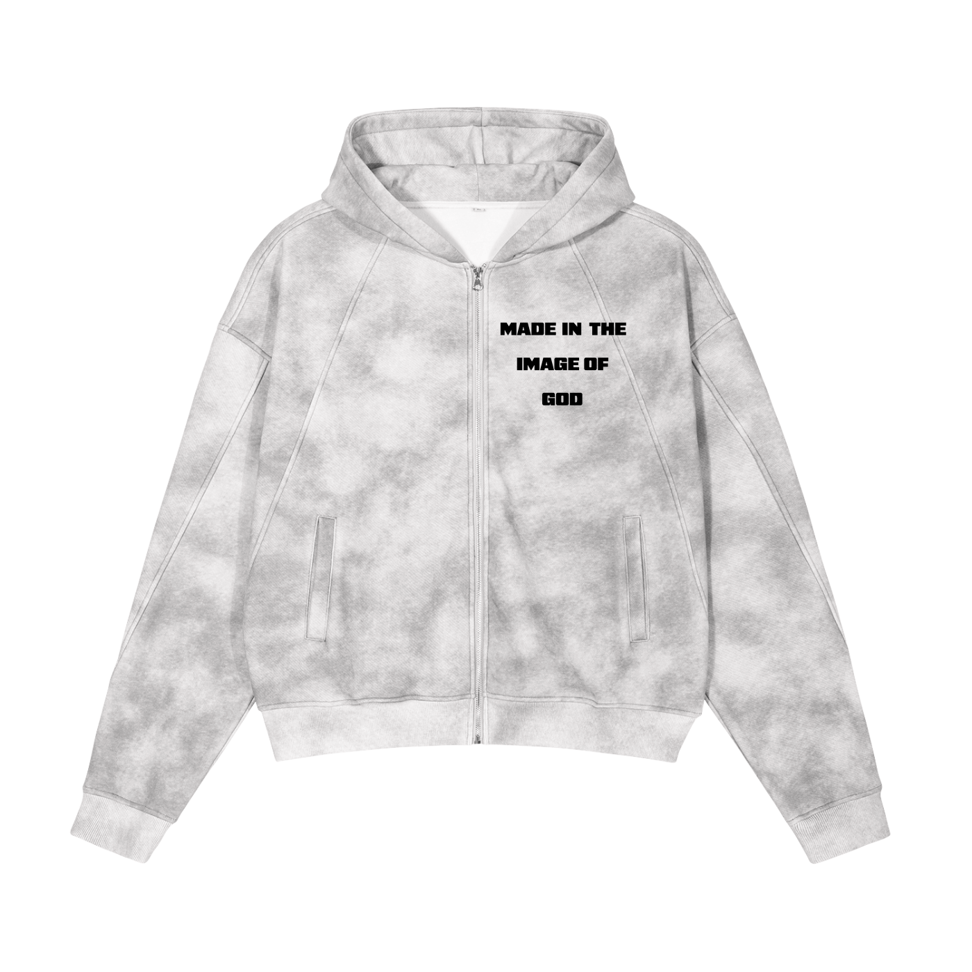 Created S2 Dirty Washed Zip-Up Fleece Hoodie