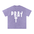 Pray S7 Snow Washed Oversized Cotton T-Shirt