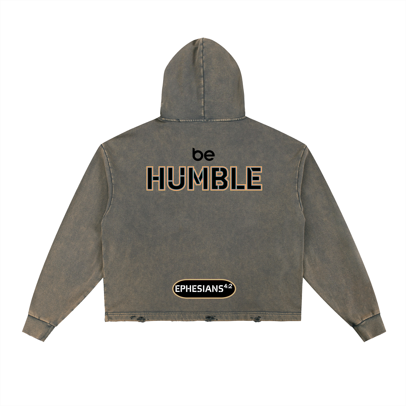 Be Humble S1 Vintage Washed Frayed-Hem Hoodie