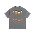 Pray S5 Vintage Washed Oversized Cotton T-Shirt