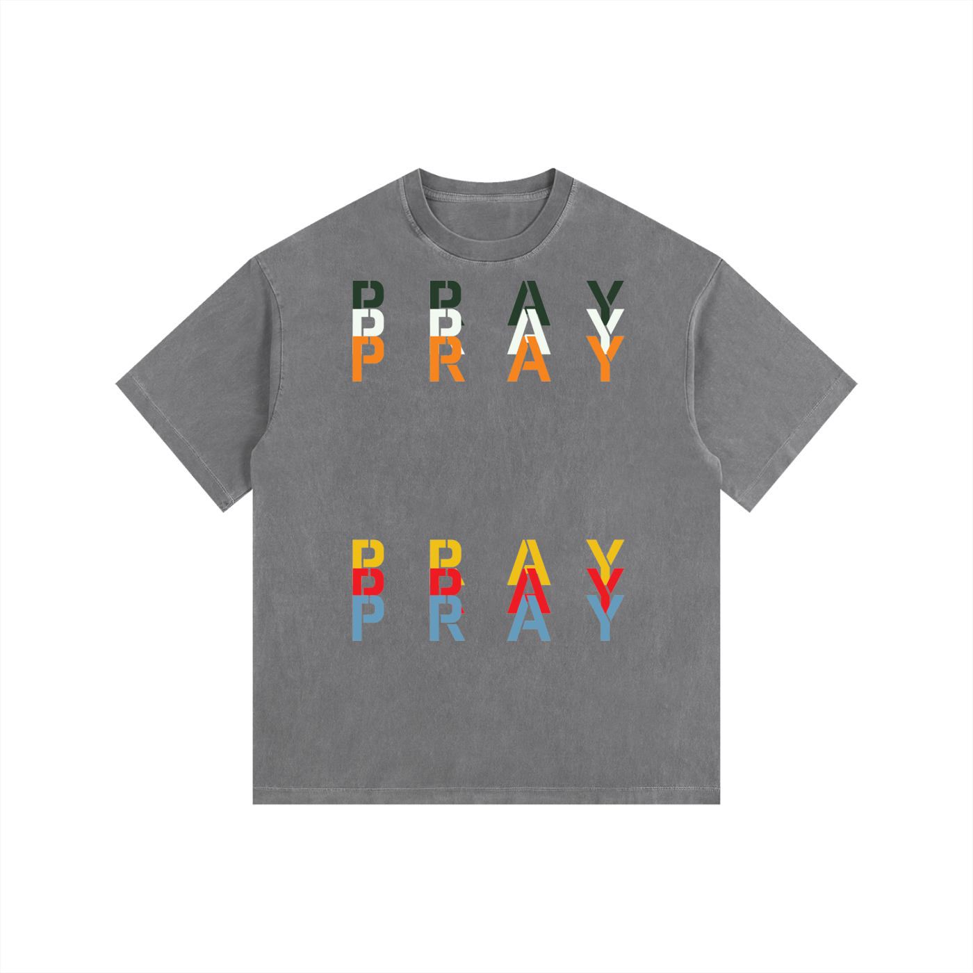 Pray S5 Vintage Washed Oversized Cotton T-Shirt
