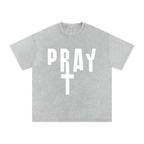 Pray S7 Snow Washed Oversized Cotton T-Shirt