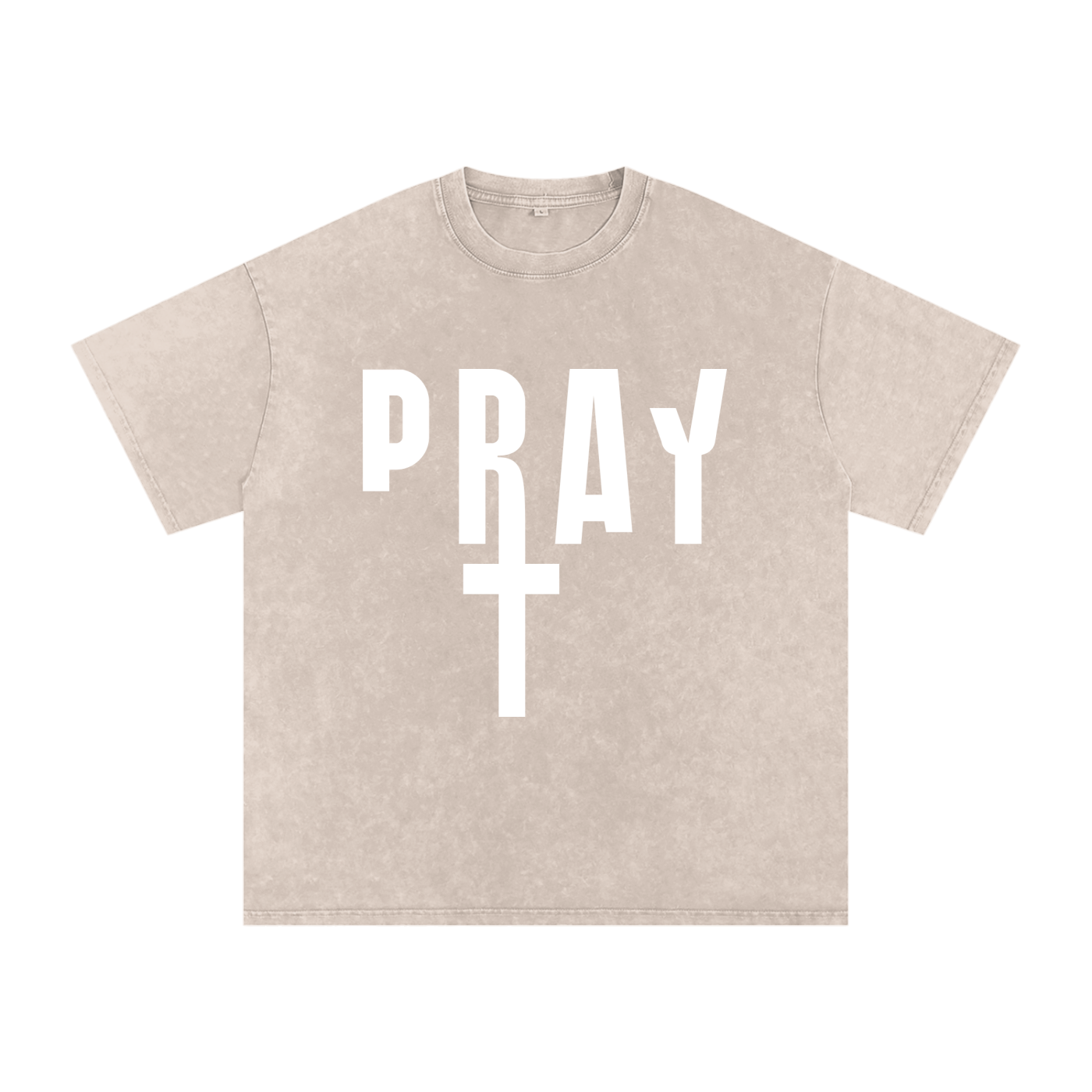 Pray S7 Snow Washed Oversized Cotton T-Shirt