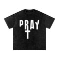 Pray S7 Snow Washed Oversized Cotton T-Shirt