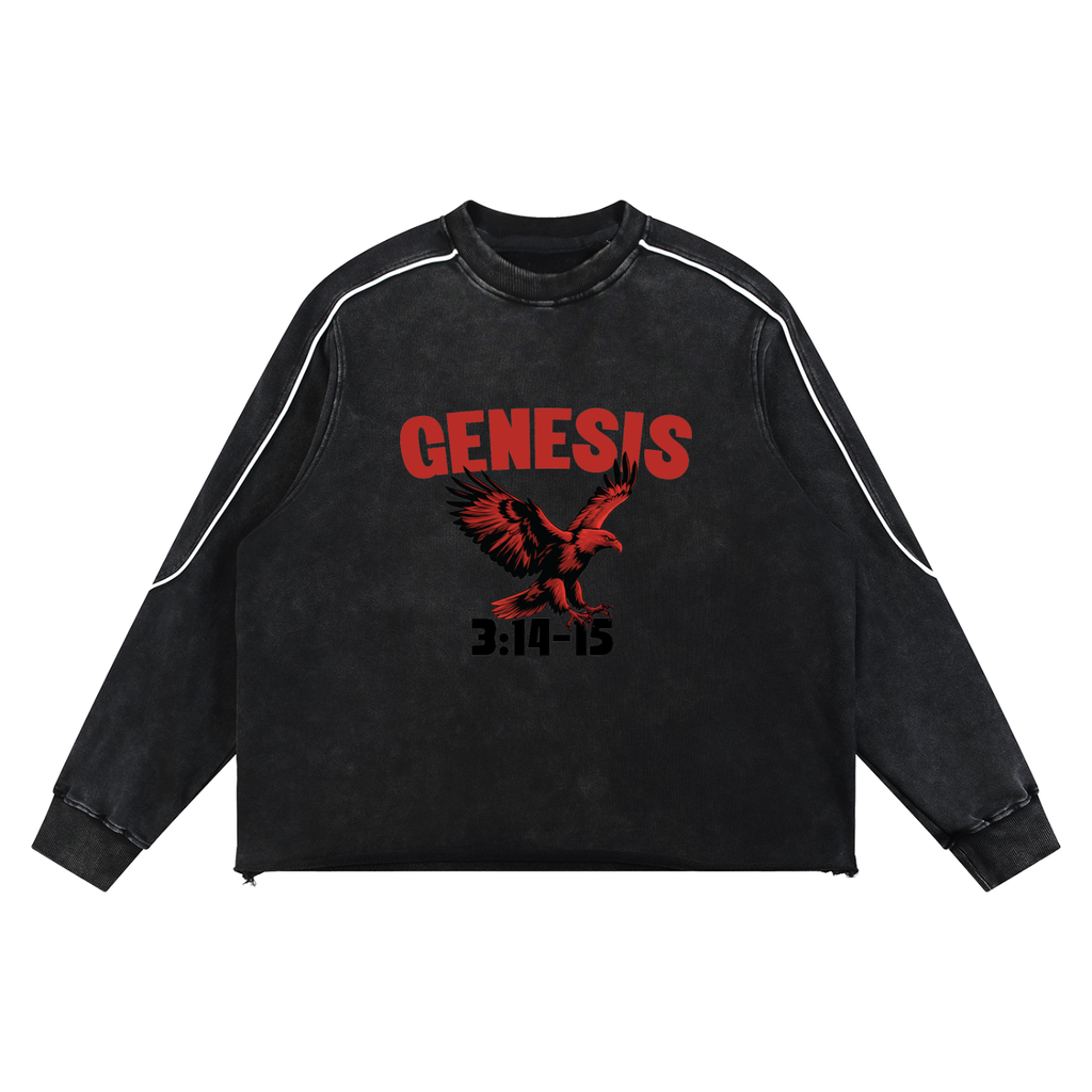 Genesis S4 Mineral Wash Piping Raw Hem Sweatshirt