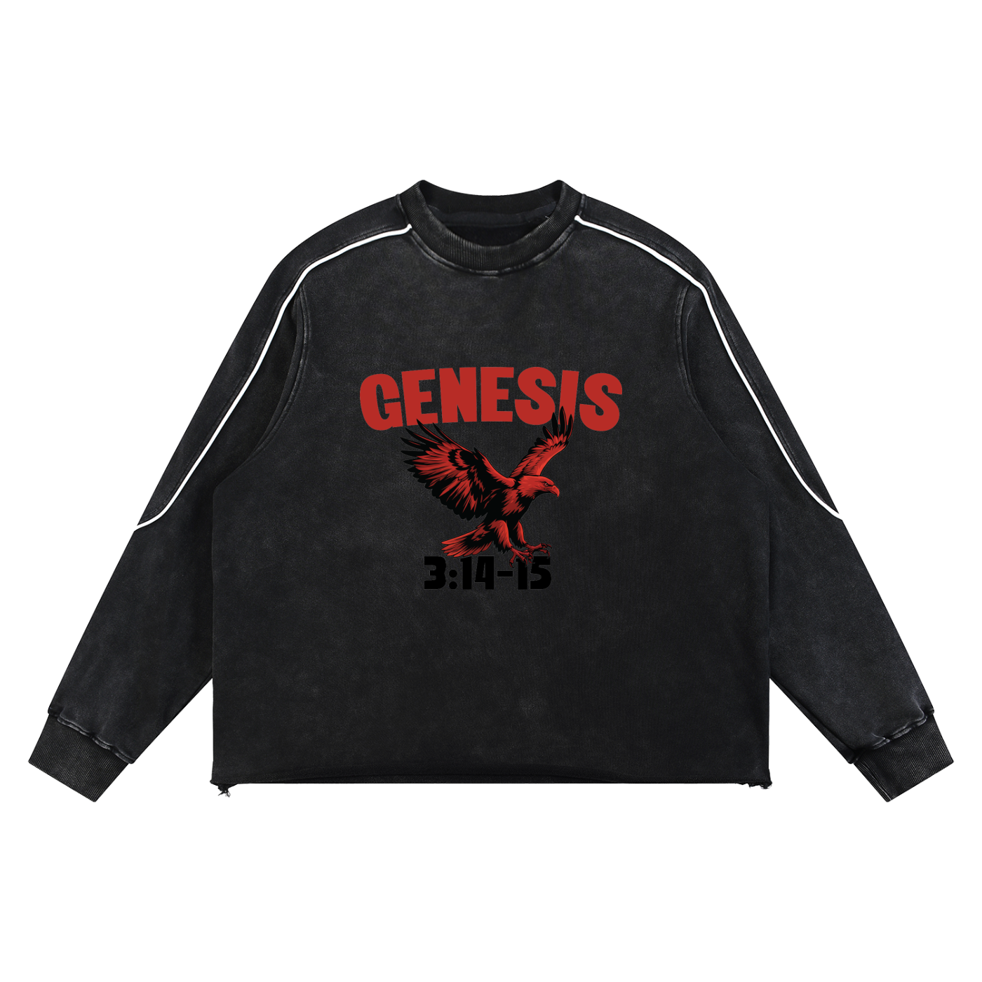 Genesis S4 Mineral Wash Piping Raw Hem Sweatshirt