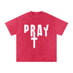 Pray S7 Snow Washed Oversized Cotton T-Shirt