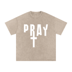Pray S7 Snow Washed Oversized Cotton T-Shirt