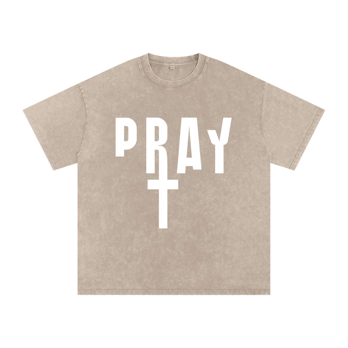 Pray S7 Snow Washed Oversized Cotton T-Shirt