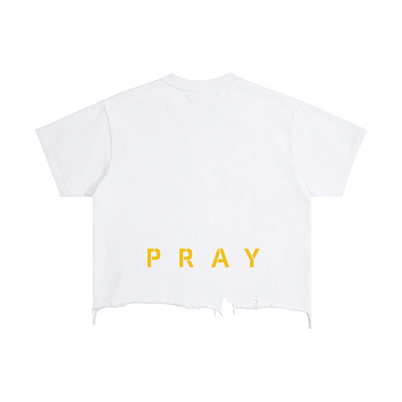 Pray S5 Vintage Wash Boxy Distressed Hem T-Shirt