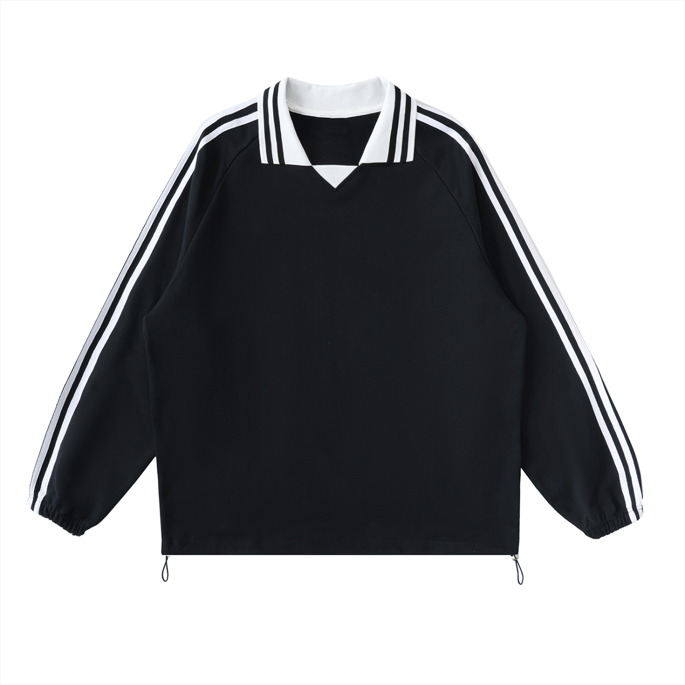 Pray S7 Contrast Striped Lapel Collar Sweatshirt