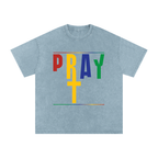 Pray S7 Snow Washed Oversized Cotton T-Shirt