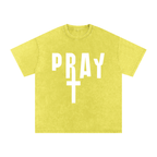 Pray S7 Snow Washed Oversized Cotton T-Shirt