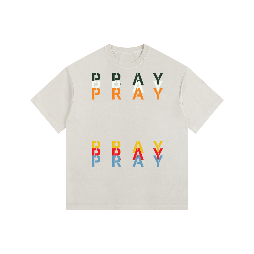 Pray S5 Vintage Washed Oversized Cotton T-Shirt