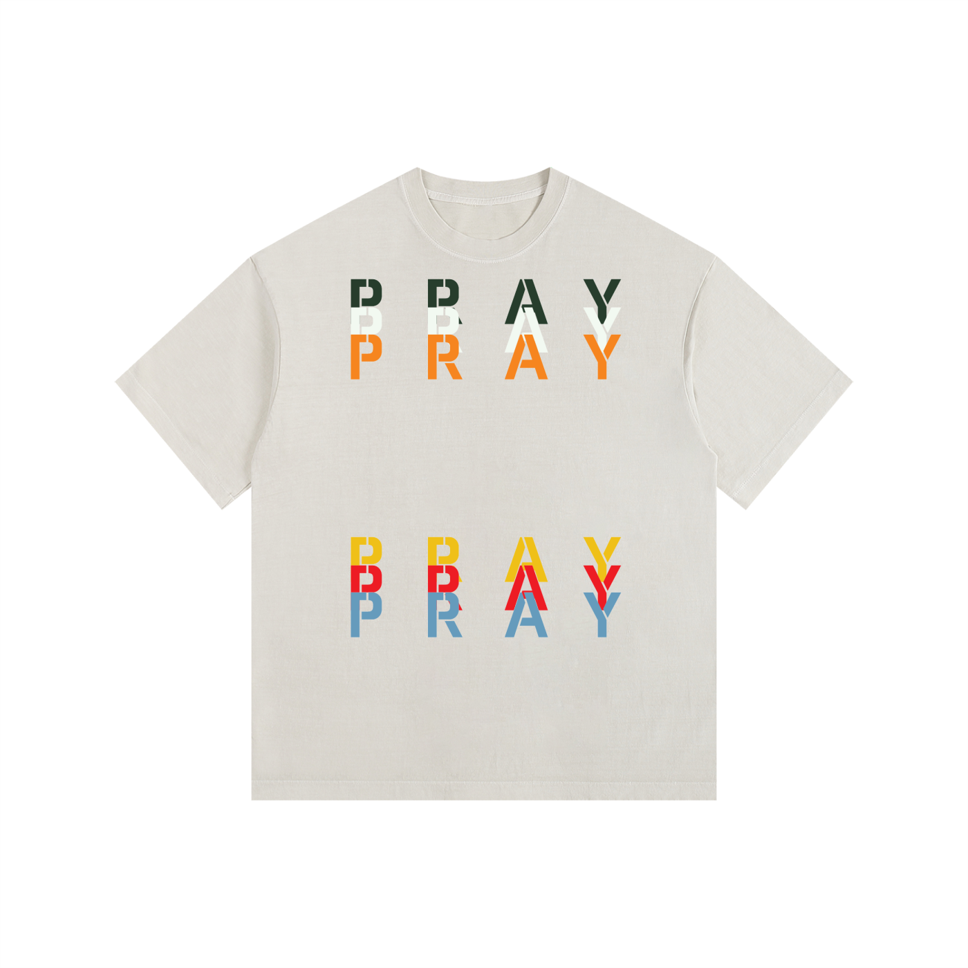 Pray S5 Vintage Washed Oversized Cotton T-Shirt