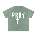 Pray S7 Snow Washed Oversized Cotton T-Shirt