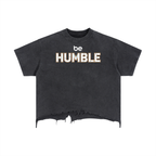 Be Humble S1 Vintage Wash Boxy Distressed Hem T-Shirt