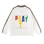 Pray S7 Contrast Striped Lapel Collar Sweatshirt