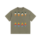 Pray S5 Vintage Washed Oversized Cotton T-Shirt