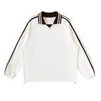 Pray S7 Contrast Striped Lapel Collar Sweatshirt